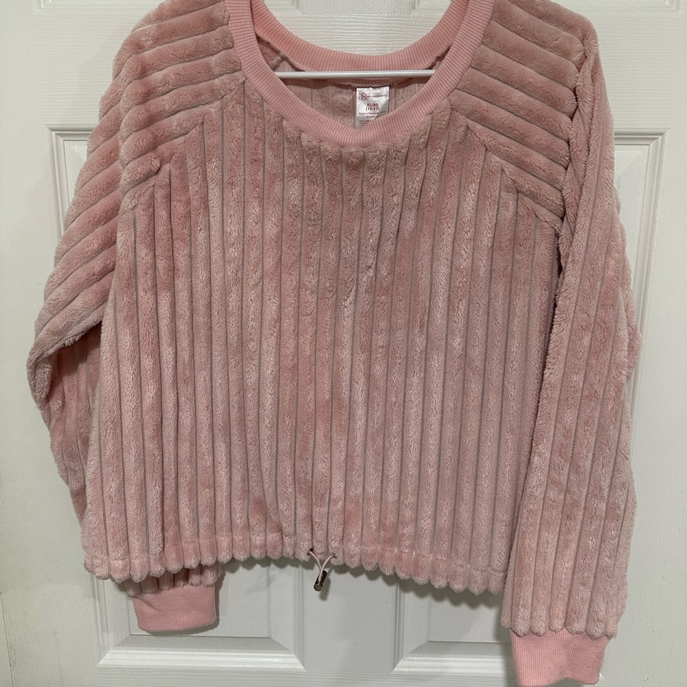 No Boundaries Pink Ribbed Sweater